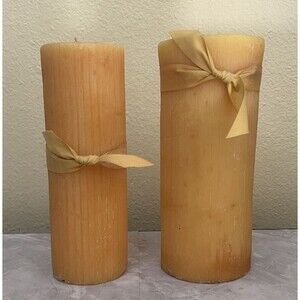 Heaventree Candle Company Textured Pillar Scented Candles Lot of 2 USA